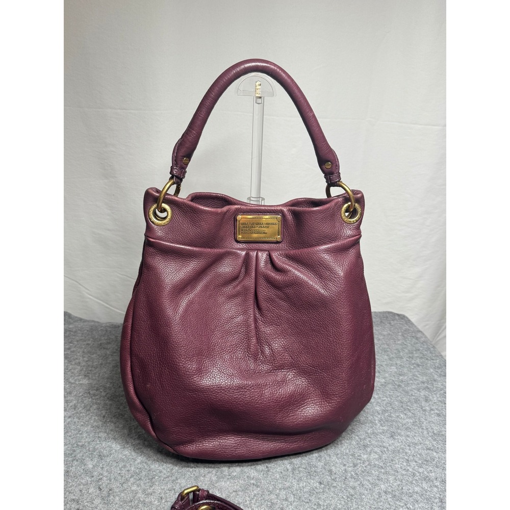 Marc Jacobs Classic Q Hillier Hobo Bag Purse Burgundy Leather - Picture 4 of 15